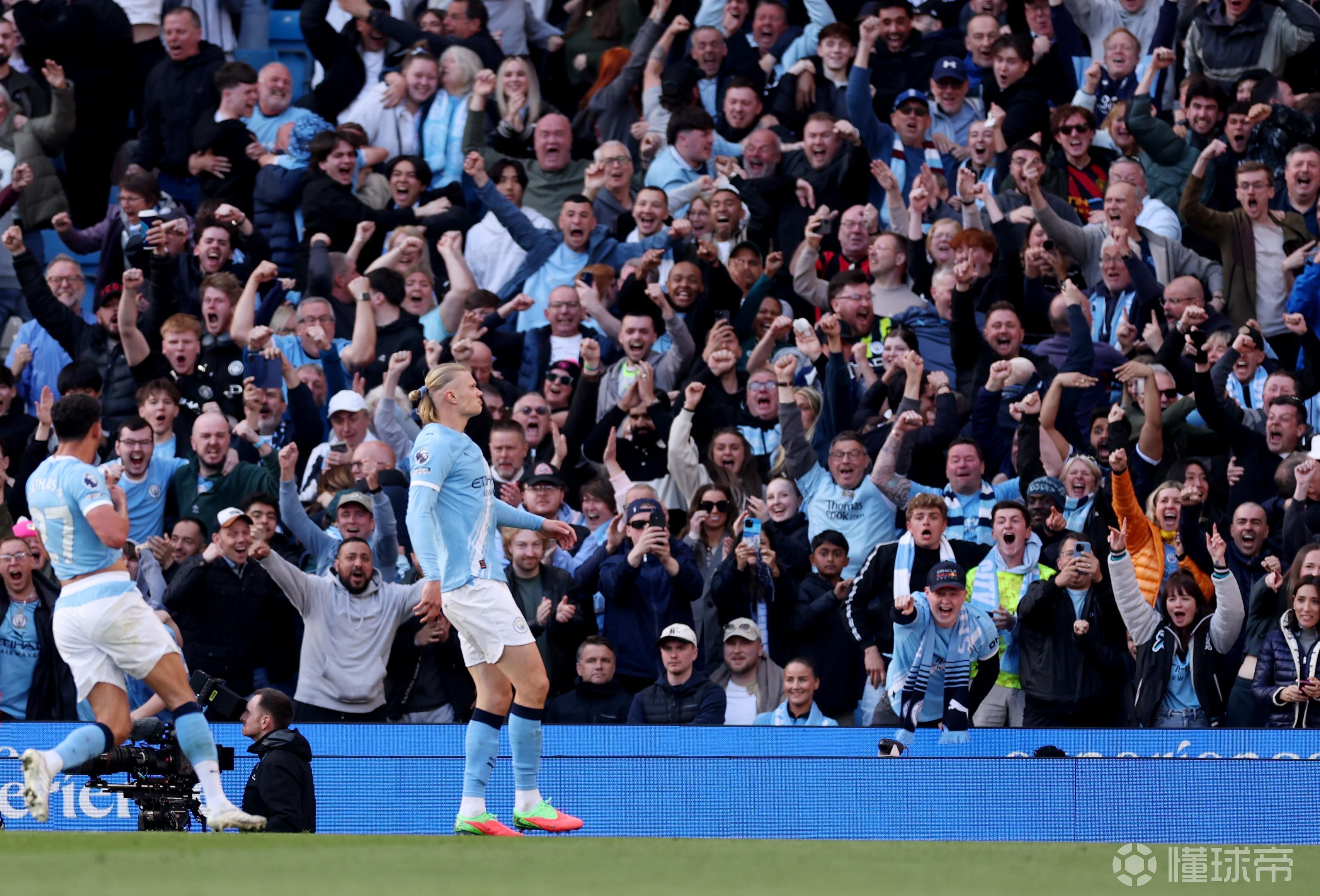 哈兰德英超对枪手进6球，两队间比赛仅阿圭罗和德布劳内更多